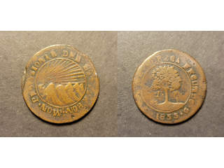 Honduras 4 reales 1855 TG HON, F, Scarcer spelling