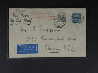 Sweden. Air mail cover Facit 167, 323 , 50+90 öre on air mail cover sent from STOCKHOLM …