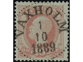 Sweden. Facit 45 used , 1886 Oscar II with posthorn on back 10 öre red. EXCELLENT …