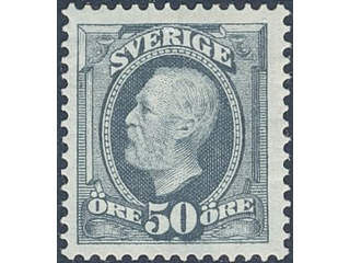 Sweden. Facit 59b ★★ , 1891 Oscar II 50 öre bluish grey - dull bluish grey. Very fine. …