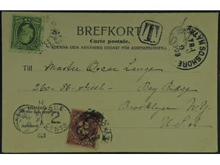 Sweden. Facit 52 cover , 5 öre on insufficiently prepaid postcard sent from PKXP No 81B …