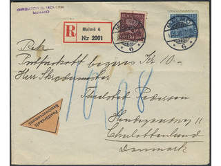 Sweden. Facit 163, 183 on cover, 25 + 60 öre on beautiful registered cash on delivery …