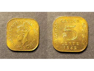 Ceylon George VI (1936-1952) 5 cents 1942, UNC
