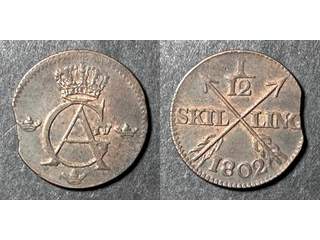 Sverige Gustav IV Adolf (1792-1809) 1/12 skilling 1802, 01