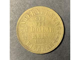 Nederländska Ostindien Kisaran 1 dollar 1888, VF