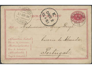 Sweden. Postal stationery, Single postcard, Facit bKe4, Postcard 10 öre sent from PKXP …