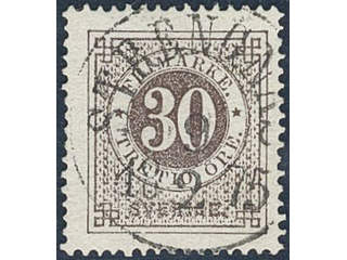 Sweden. Facit 25f used , 30 öre blackish brown, smooth or granulous print. EXCELLENT …