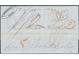 Sweden. Foreign-related cover. Great Britain. Letter sent from HULL 6.MR.61 "via …