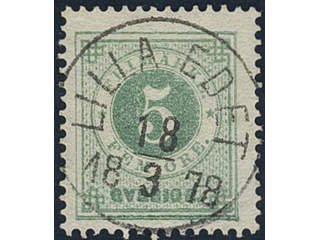 Sweden, Sverige, Sverige, Sverige. Facit 30a used, 5 öre grey-green. EXCELLENT …