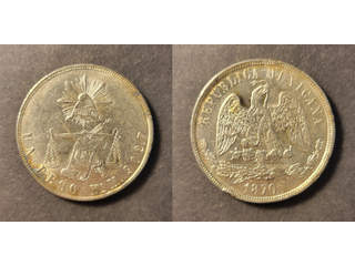 Mexico 1 peso 1870 Mo M, AU/UNC kanthack