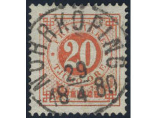 Sweden, Sverige, Sverige, Sverige. Facit 33b used, 20 öre orange-red. EXCELLENT …