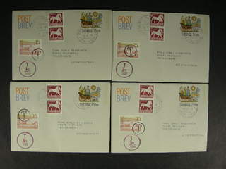 Sweden. Postal stationery, post letter Facit pB2 , 75 (+10) öre, ten ship mail usages …