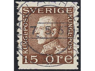 Sweden. Facit 178A used , 15 öre brown vertical perf. EXCELLENT cancellation …