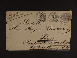 Sweden. Facit 29, Fk2 cover , 2x4 öre on stamped envelops 12 öre (somewhat reduzed) sent …