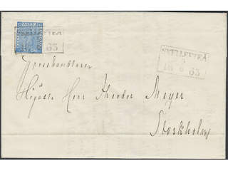 Sweden. Facit 9l on cover, 12 öre blue, dense background. Beautiful cover sent from …