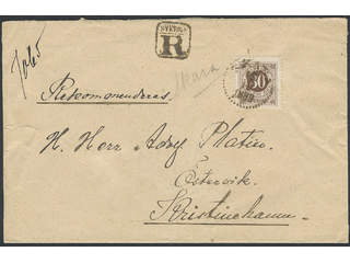 Sweden. Facit 47 cover , 30 öre on registered cover sent from SKARA 16.10.1889 to …