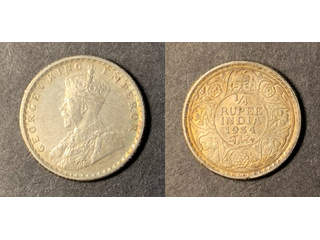 Indien (GB) George V (1910-1936) 1/4 rupee 1934 Calcutta, UNC