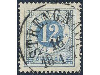 Sweden. Facit 21e used , 12 öre ultramarine-blue on ordinary paper. EXCELLENT …