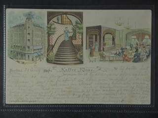 Germany Reich. PostcardBerlin, "Kaffee Klose", Gruss aus styled card sent from BERLIN, W …