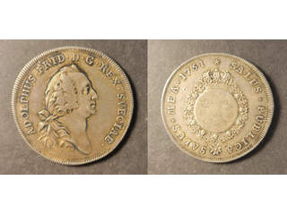 Sweden Adolf Fredrik (1751-1771) 1 riksdaler 1751, 1+/01
