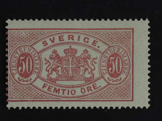 Sweden. Official Facit Tj22A ★ , 50 öre red, perf 13, type I. SEK 1400