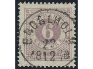 Sweden, Sverige, Sverige, Sverige. Facit 31b used, 6 öre reddish lilac. EXCELLENT …