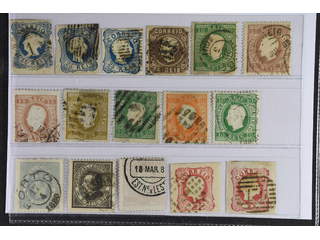 Portugal. Used 1853–1880. All different, e.g. Mi 2, 6, 10, 12 I, 35, 36B+C, 37, 39-40, …