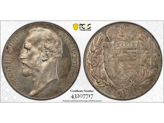 Liechtenstein Johann II (1858-1929) 5 kronen 1915, AU/UNC PCGS MS62