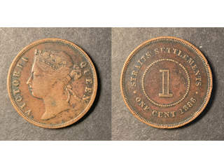 Straits Settlements Queen Victoria (1837-1901) 1 cent 1886, VF