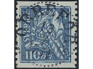 Sweden. Facit 154 used , 1921 Gustaf Vasa 110 öre blue. EXCELLENT cancellation ORREFORS …