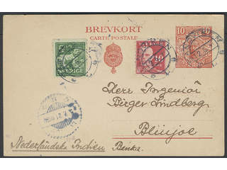 Sweden. Facit 149C, 140A, bKe21 cover , 5+10 öre on postcard 10 öre sent from SANDVIKEN …