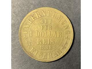 Nederländska Ostindien Kisaran 1 dollar 1888, VF