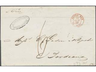 Venezuela. Prephilately. Cover dated "Puerto Cabello 24 July 1852" cancelled OUTRE MER …