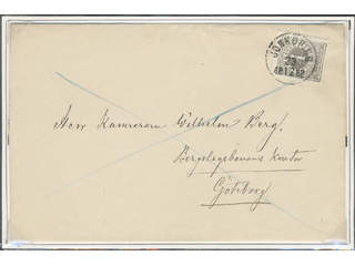 Sweden. Facit 29b cover , 4 öre grey-light grey on fresh inland printed matter cancelled …