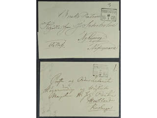 Sweden. D county. STRENGNÄS 840-1846, rectangular postmark. Two covers sent to Nyköping …
