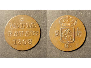 Nederländska Kolonier Netherlands East Indies 1 duit 1808, AU