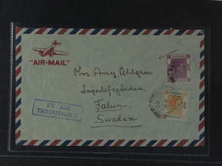 Hong Kong. Michel 153III, 156III cover , 50 c + 1 $ (with perfin) on air mail cover sent …