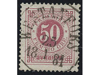 Sweden. Facit 36d used , 50 öre dull violetish carmine. EXCELLENT cancellation …