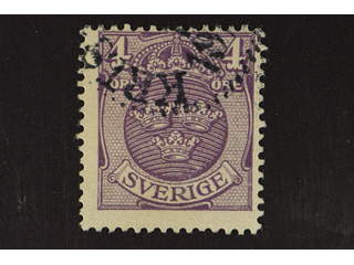 Sweden. Facit 70vm used , 1910 coat of arms 4ö with inverted watermark! Off-centered but …