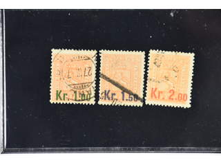 Norway. Facit 87–89 used , 1906 Surcharge on Coat-of-Arms SET (3). SEK 1975