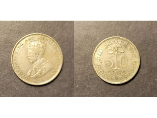 Ceylon George V (1910-1936) 50 cents 1911, AU