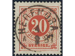 Sweden, Sverige, Sverige, Sverige. Facit 46c used, 20 öre dark orange-red. EXCELLENT …