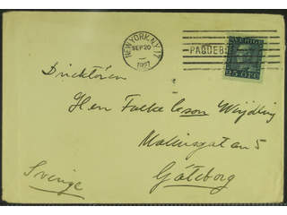Sweden. Facit 183. USA. American cancellation NEW YORK, N.Y. 17 PAQUEBOT 20.SEP.1927 on …