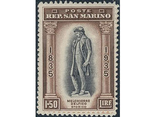 San Marino. Michel 215–26 ★, 1935 M. Delficos SET (12). 500 € if xx.