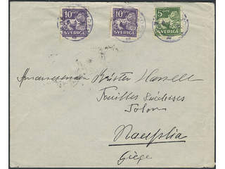 Sweden. Facit 143A, 145A cover , 5+2x10 öre on cover sent from BRÄKNE-HOBY 6.4.26 to …