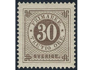 Sweden. Facit 47f ★, 30 öre orange-brown. Superb–EXCELLENT. SEK 2700+