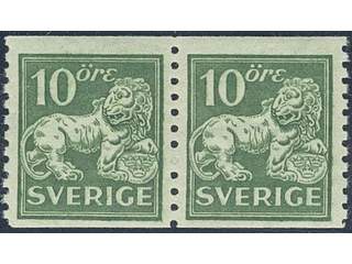 Sweden. Facit 144Acc ★★ , 10 öre green, type I with inverted wmk lines. 10 öre green, …
