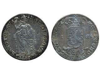 Coins, Dutch East Indies. KM 53, 1 gulden 1786. 10.21 g. VOC issue for Gelderland. …