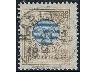 Sweden, Sverige, Sverige, Sverige. Facit 38d used, 1 Krona grey-brown/blue. EXCELLENT …