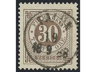 Sweden. Facit 47d used , 30 öre grey-brown. EXCELLENT cancellation FALUN 19.9.1888.